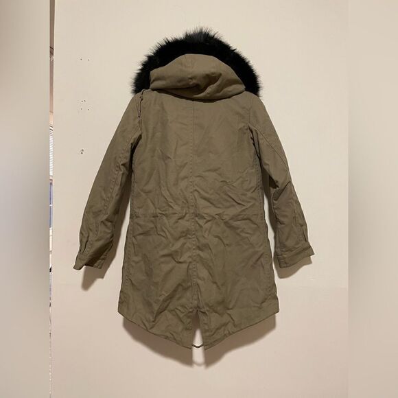 Converse Khaki Shield Storm Parka With Faux Fur Lined Hood - Picture 8 of 16